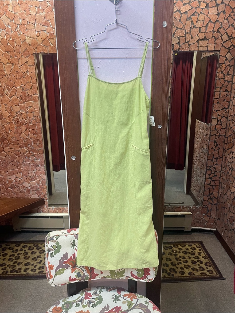 Margaret O'Leary Lime Slip Dress with Slim Straps